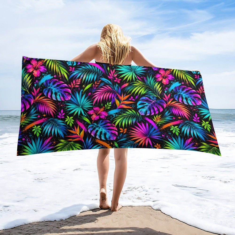 Neon Botanica Beach Towel