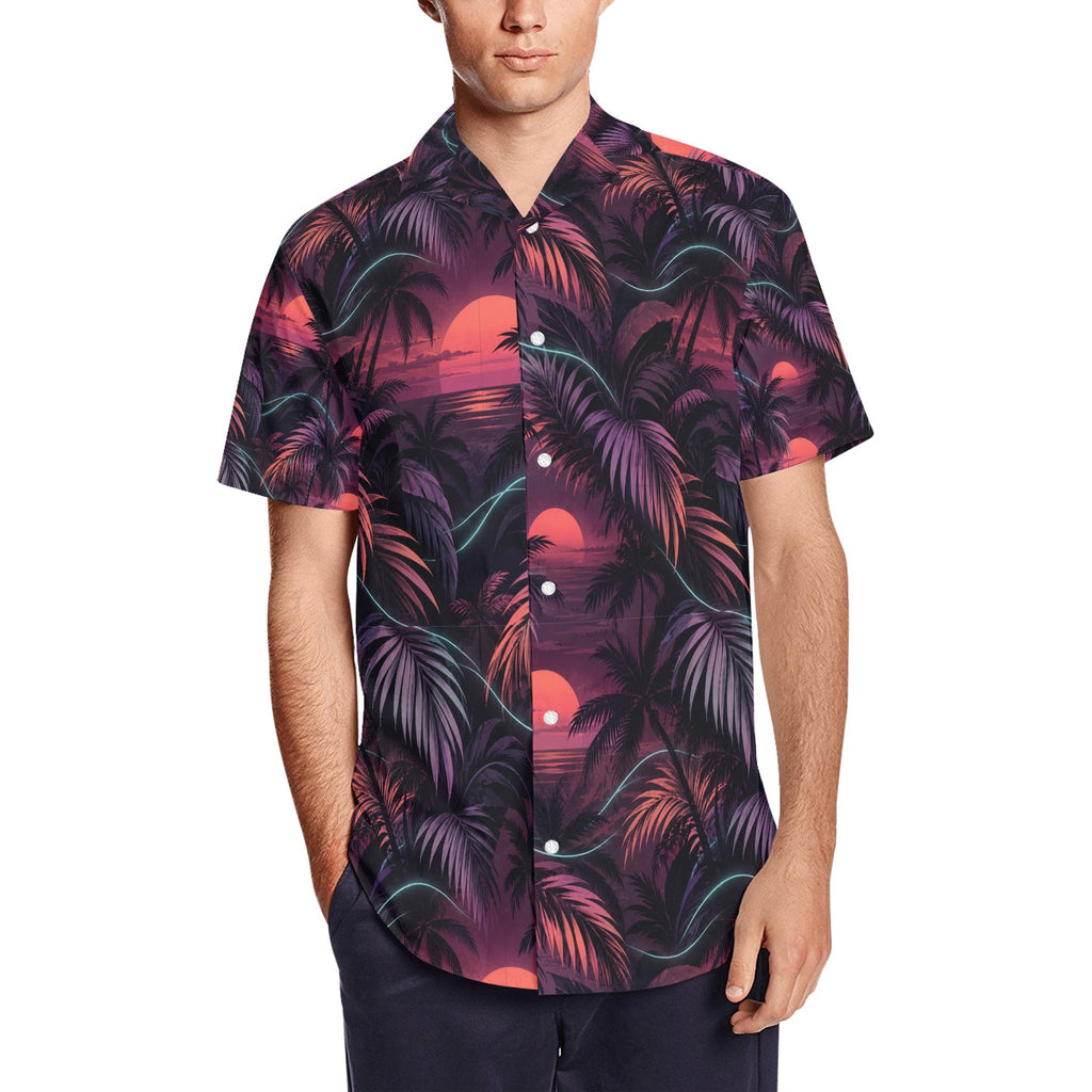 Men's Short Sleeve Shirt With Lapel Collar (Model T54)
