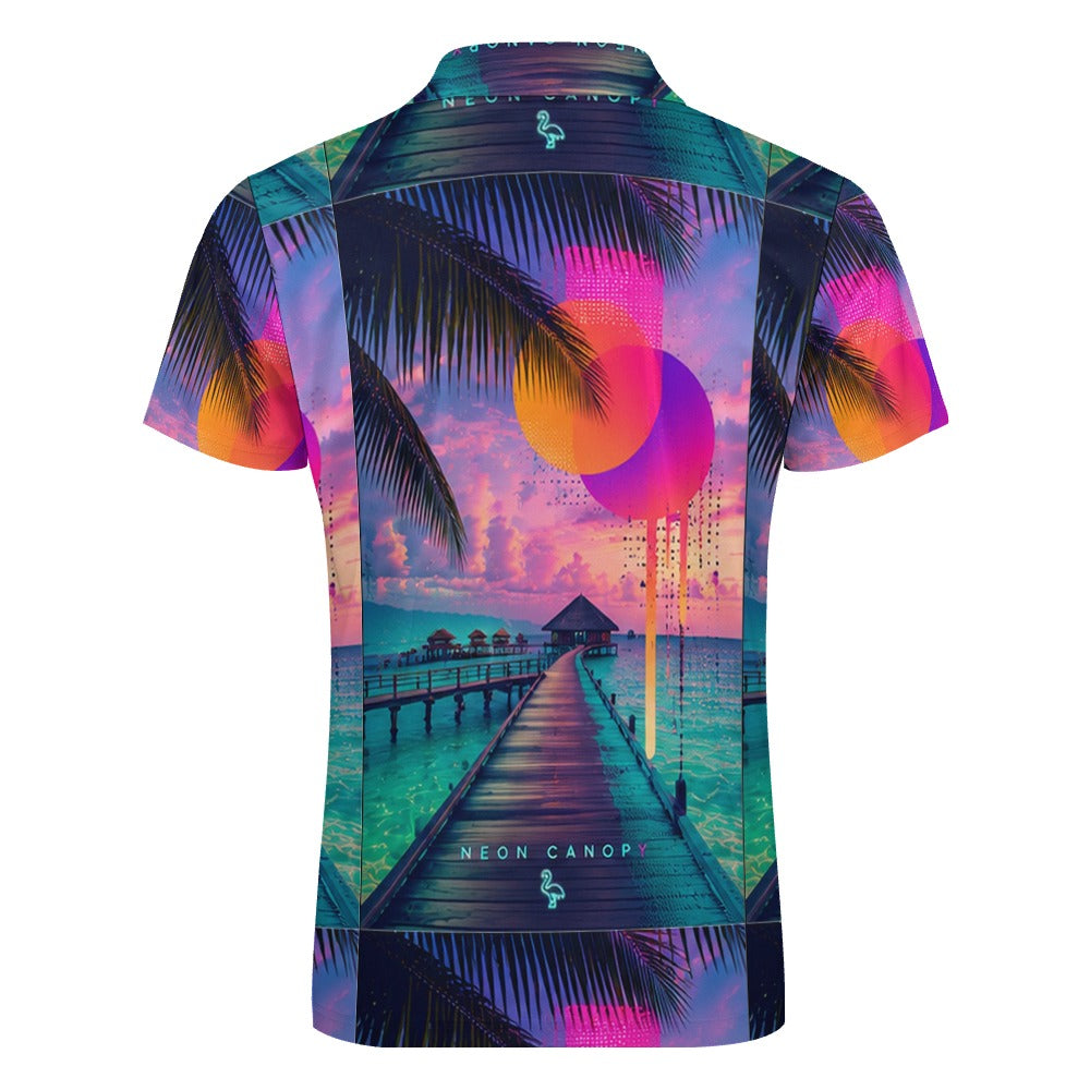 Neon Pier Zip Polo