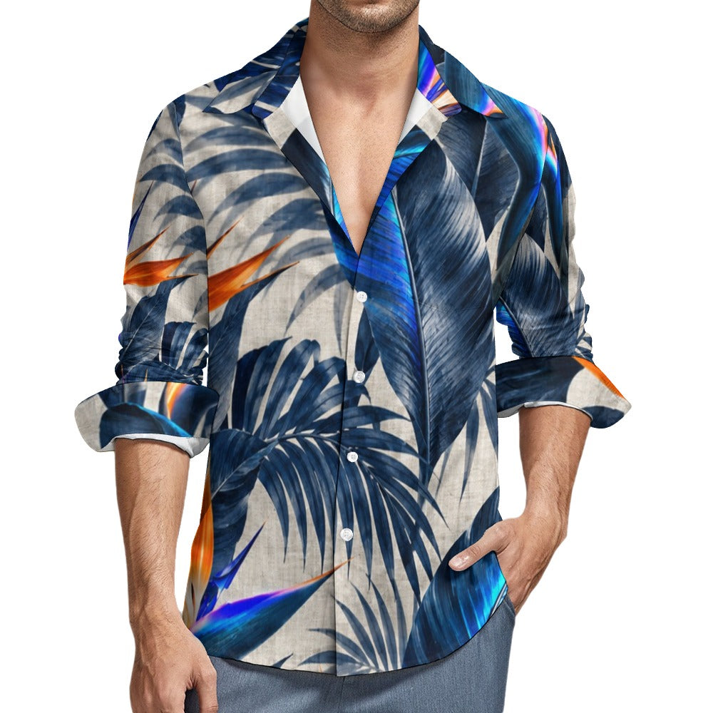 Peach Velvet Casual One Pocket Long Sleeve Shirt