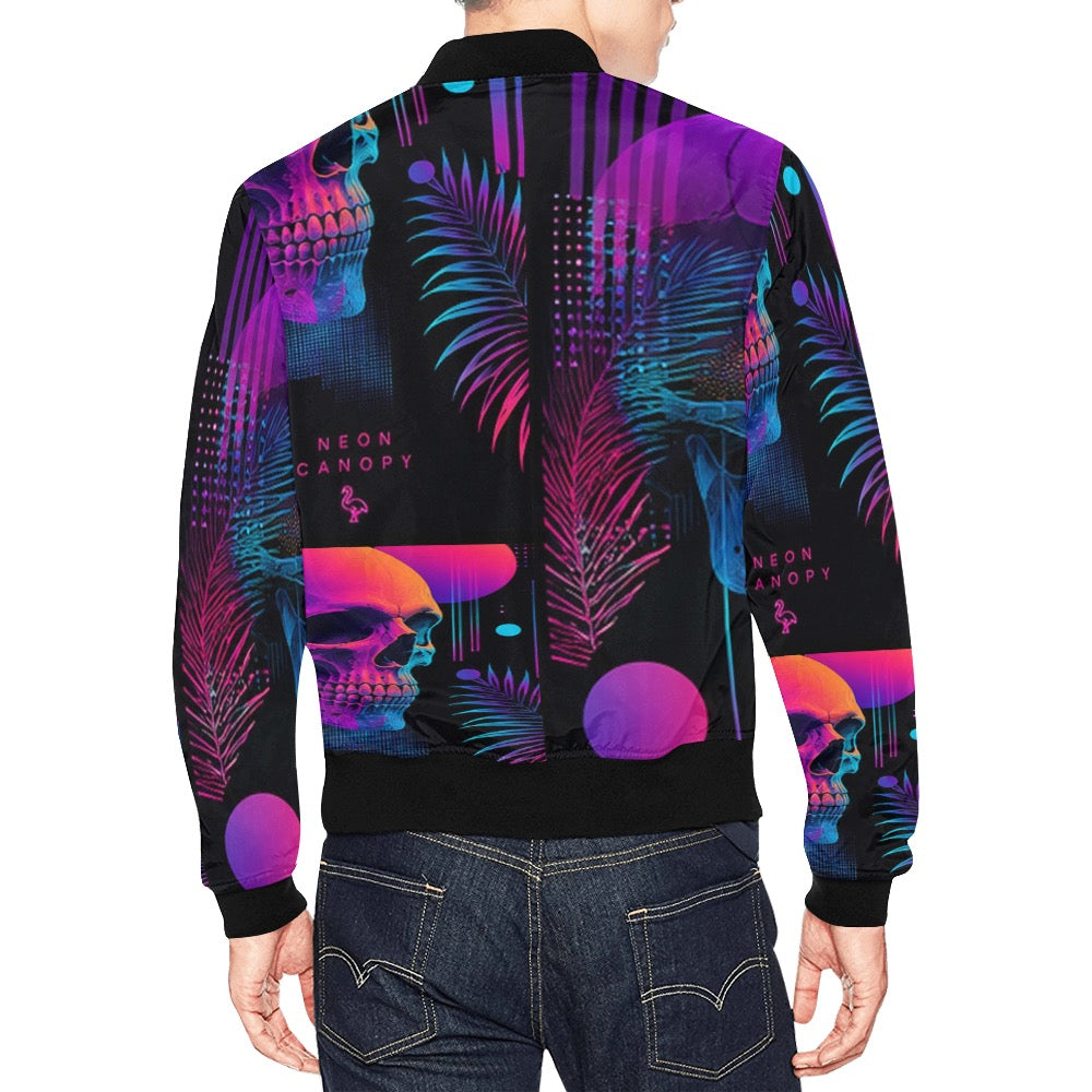 Neon Skull Bomber Jacket