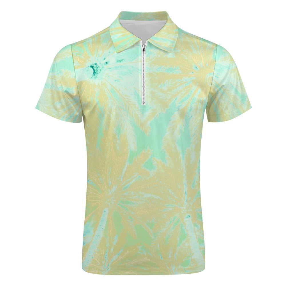 Mint Mirage Zip Polo