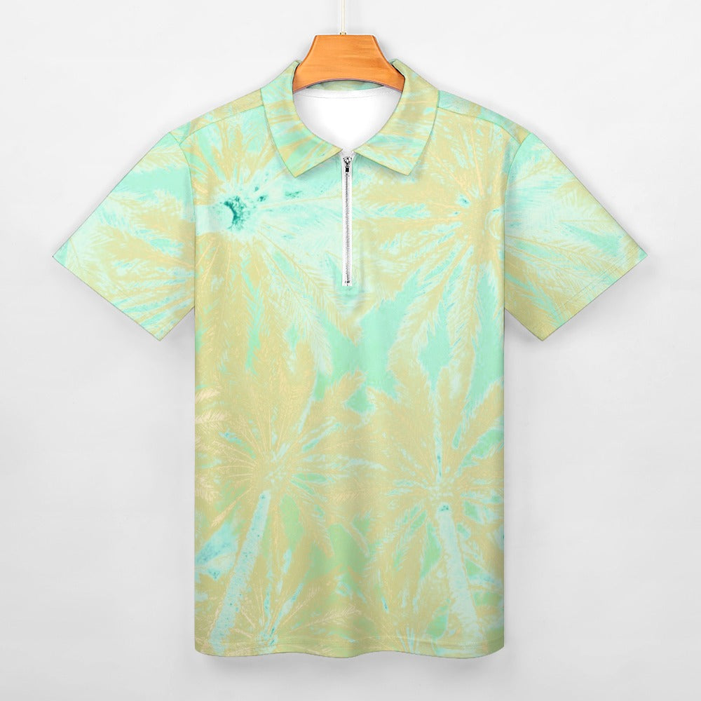 Mint Mirage Zip Polo
