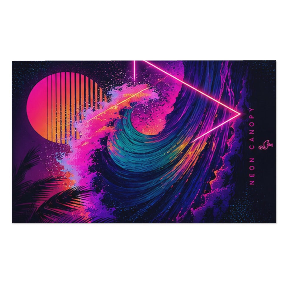 Neon Wave Beach Towel