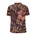 Copper Hibiscus Polo Shirt — back view