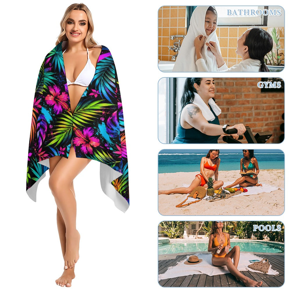 Neon Botanica Beach Towel