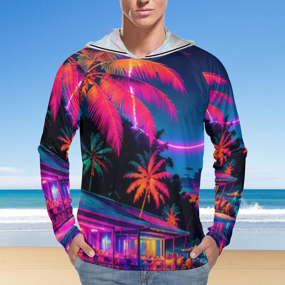 Neon Beach House Sun Hoodie