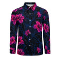 Electric Hibiscus Long Sleeve Shirt — front view