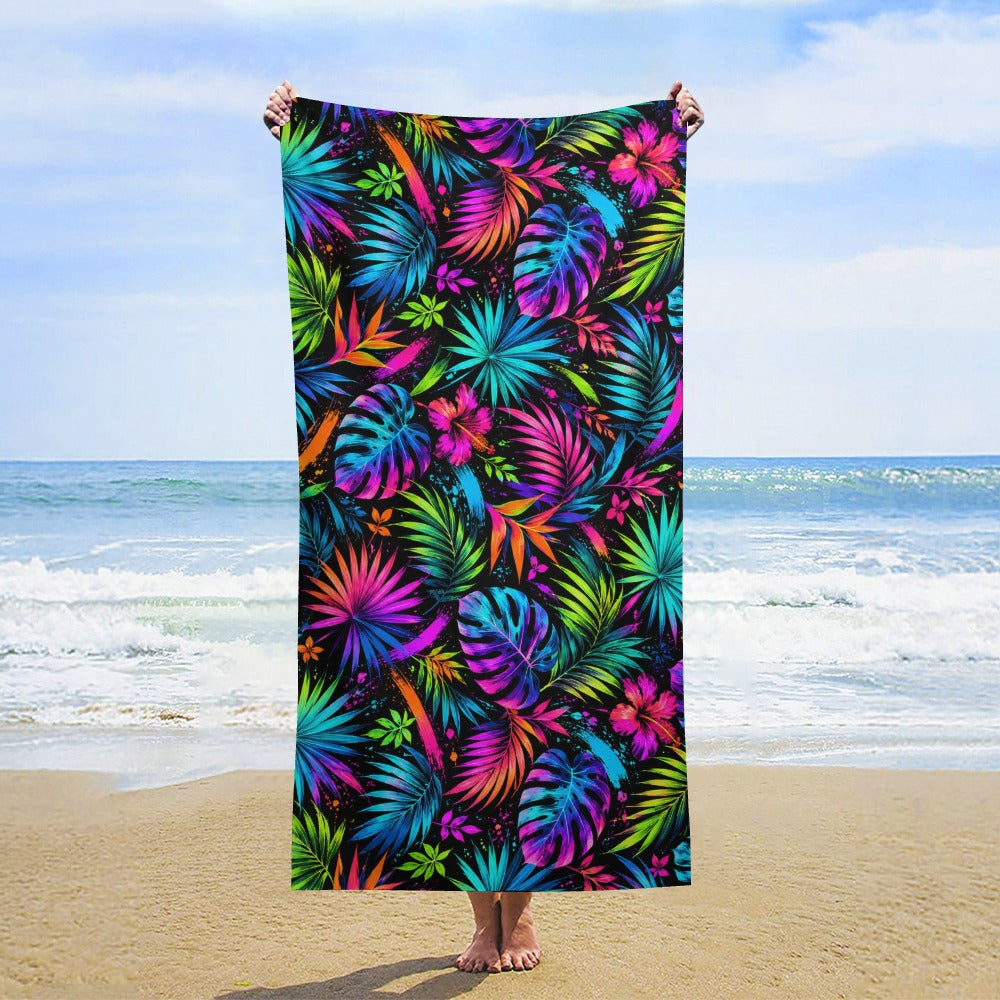 Neon Botanica Beach Towel
