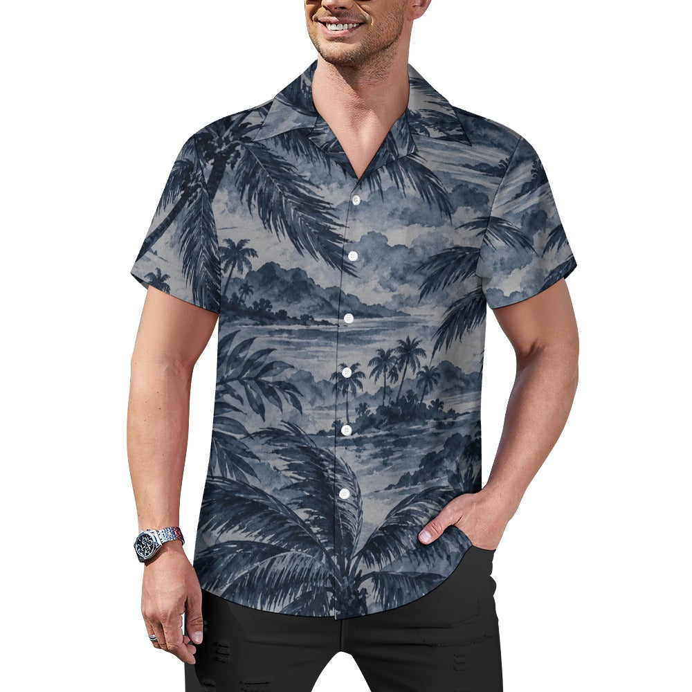 Midnight Palms Cuban Collar Shirt