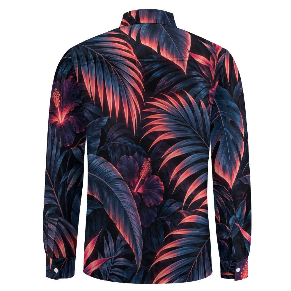 Peach Velvet Casual One Pocket Long Sleeve Shirt