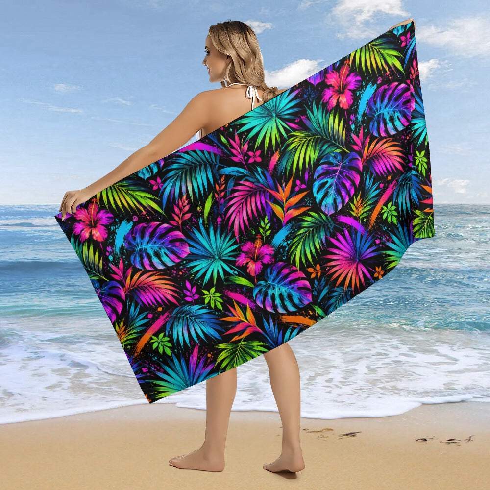 Neon Botanica Beach Towel