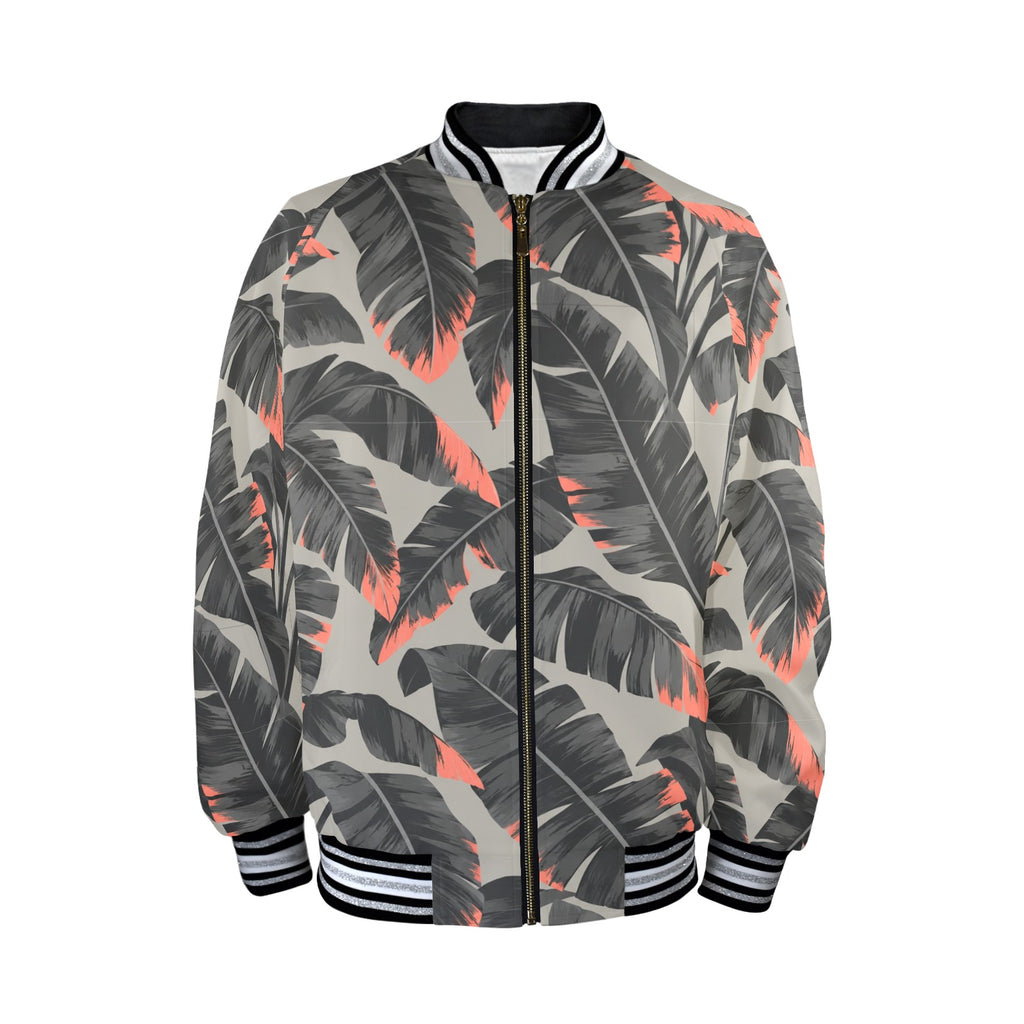 New Men's Striped Trim Bomber Jacket
