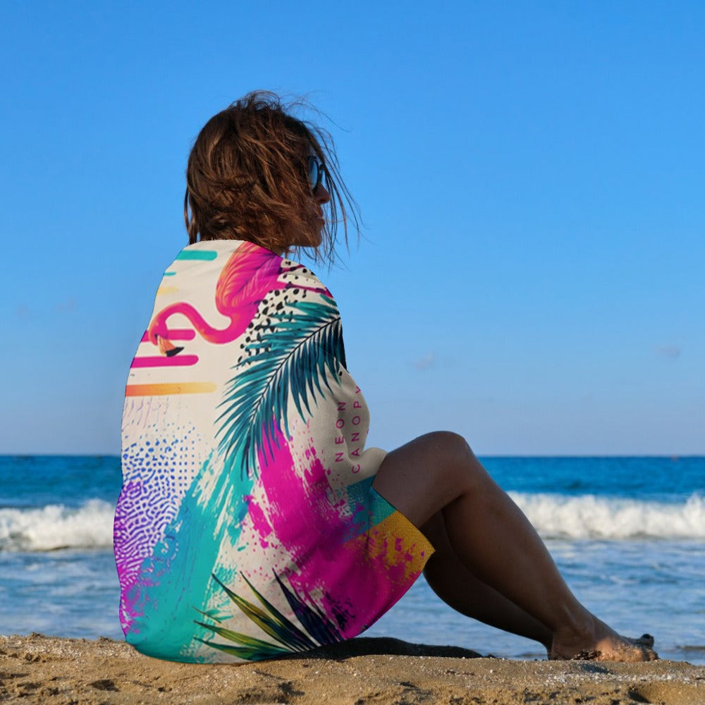 Flamingo Rush Beach Towel