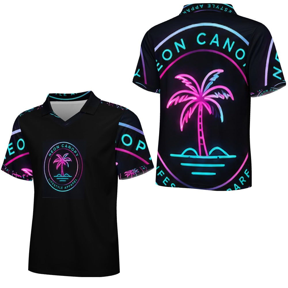 Neon Palm Performance V-Neck