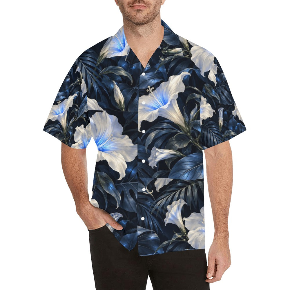 Moonlit Hibiscus Hawaiian Shirt