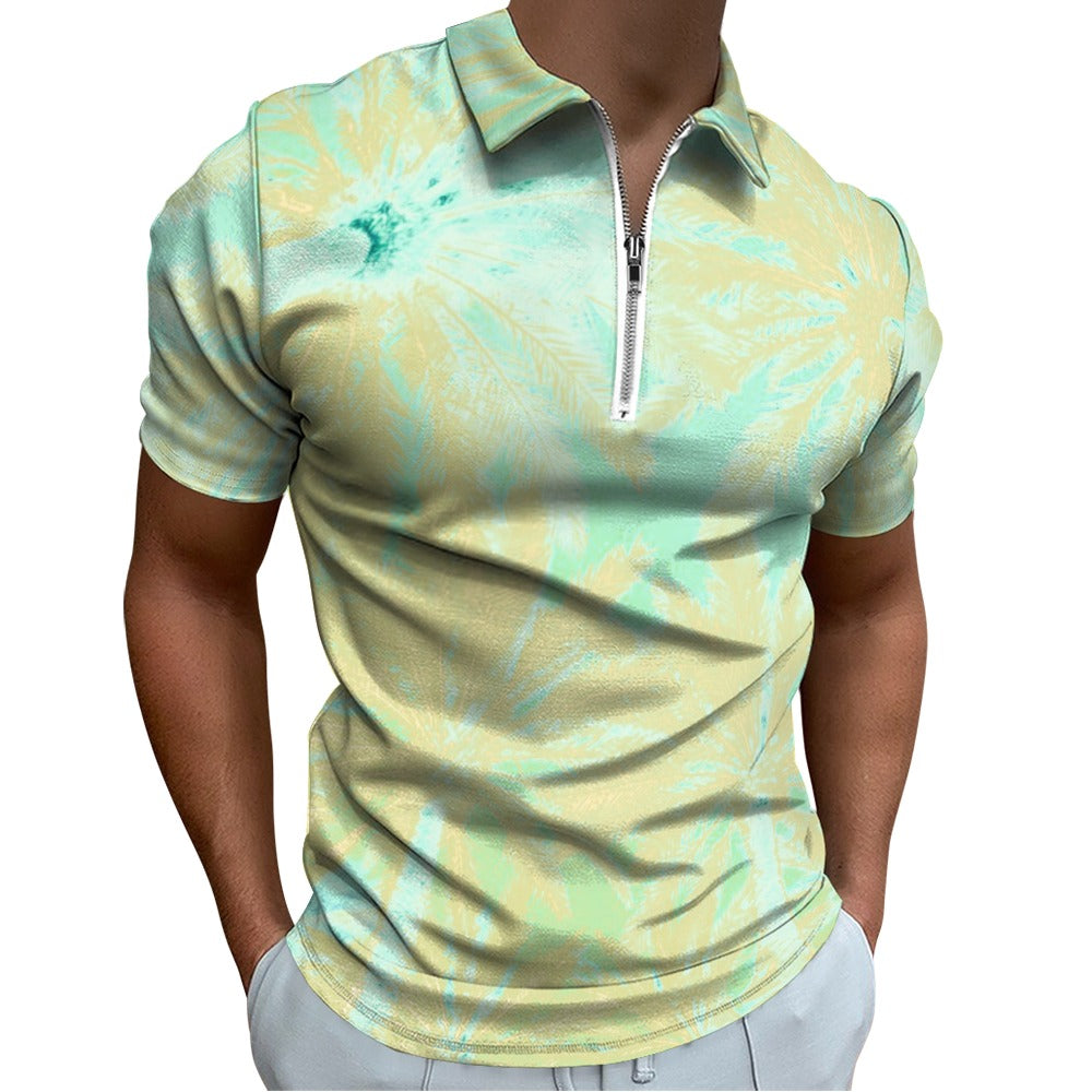 Mint Mirage Zip Polo