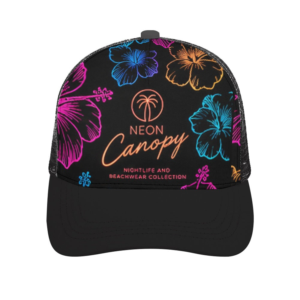 Neon Hibiscus Trucker Hat