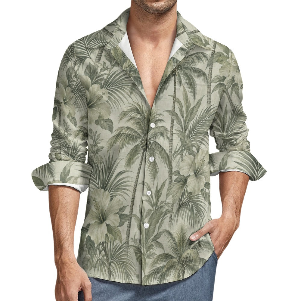 Peach Velvet Casual One Pocket Long Sleeve Shirt