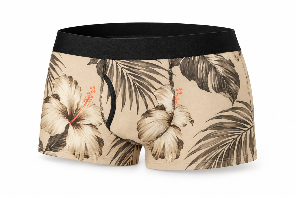 Sand Hibiscus Boxer Briefs