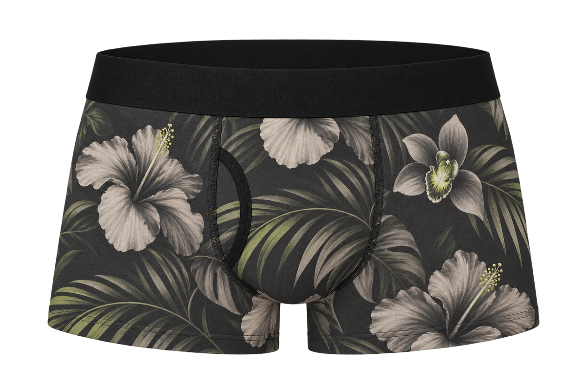 Midnight Hibiscus Boxer Briefs
