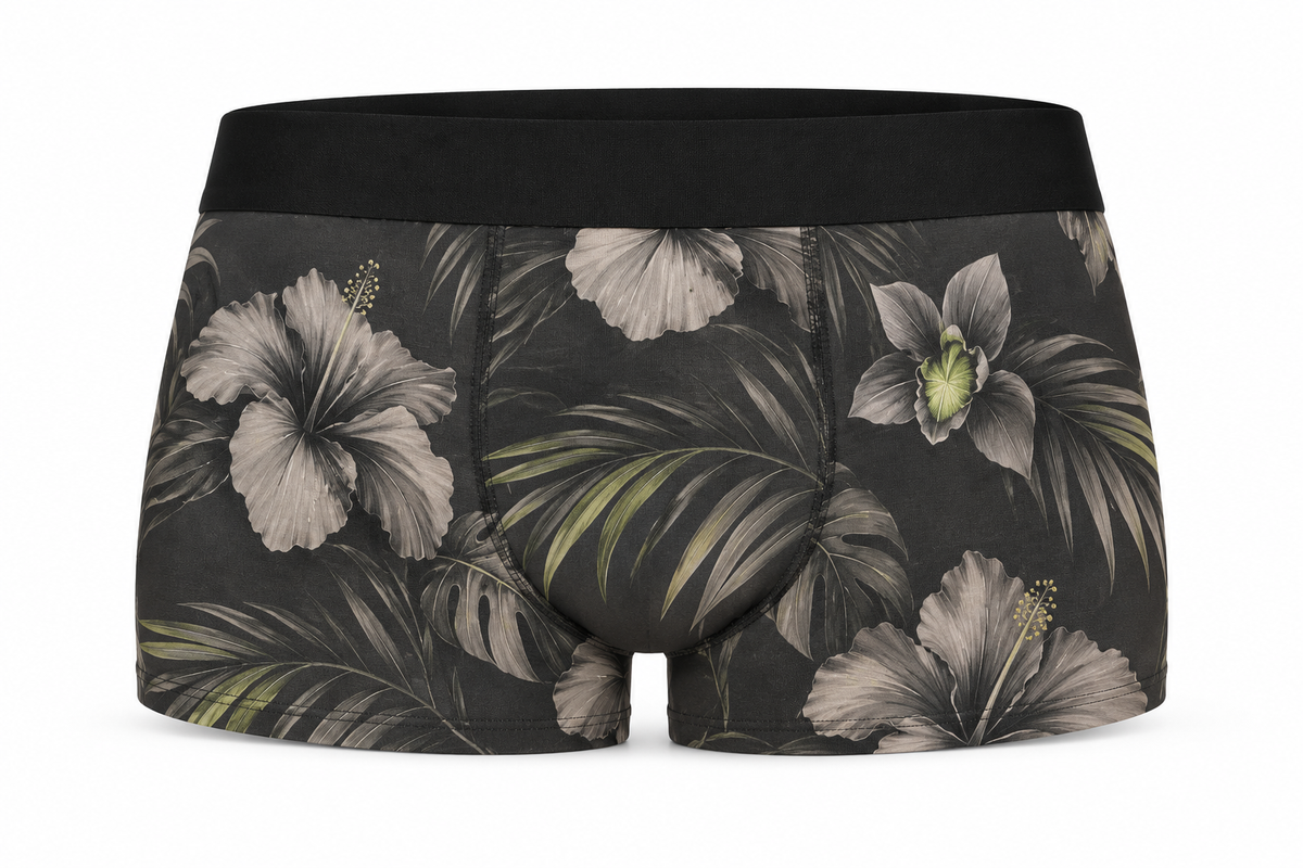 Midnight Hibiscus Boxer Briefs