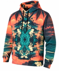 Sunset Totem Fleece Hoodie — side view