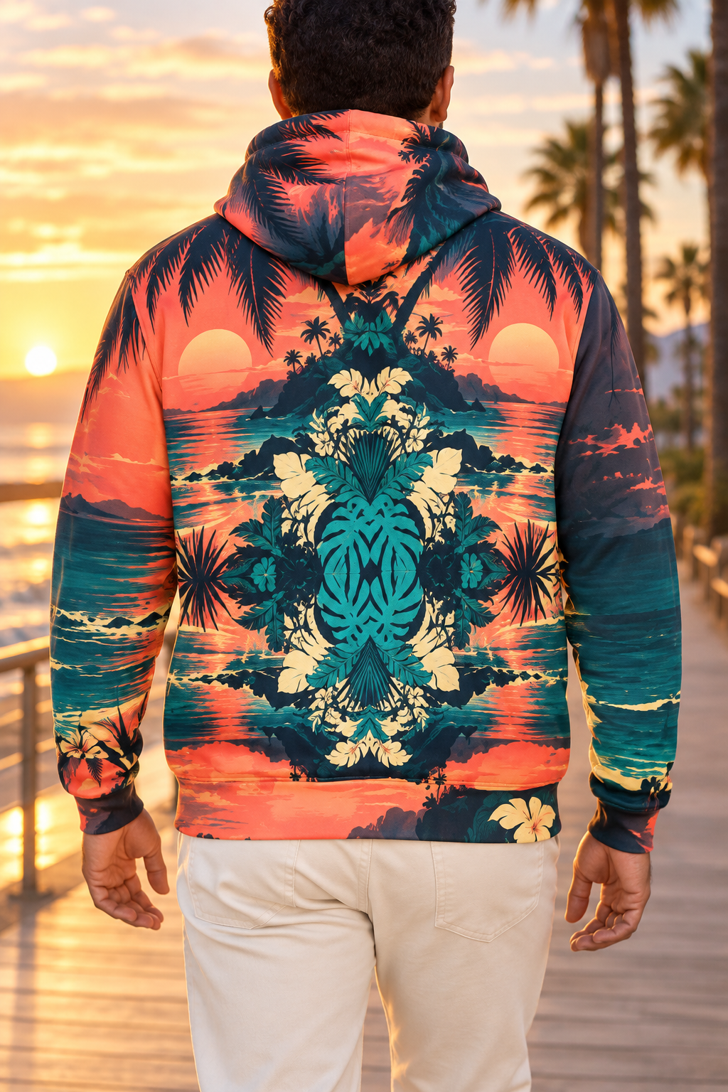 Sunset Totem Fleece Hoodie