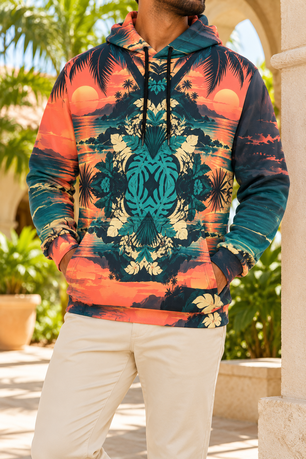 Sunset Totem Fleece Hoodie