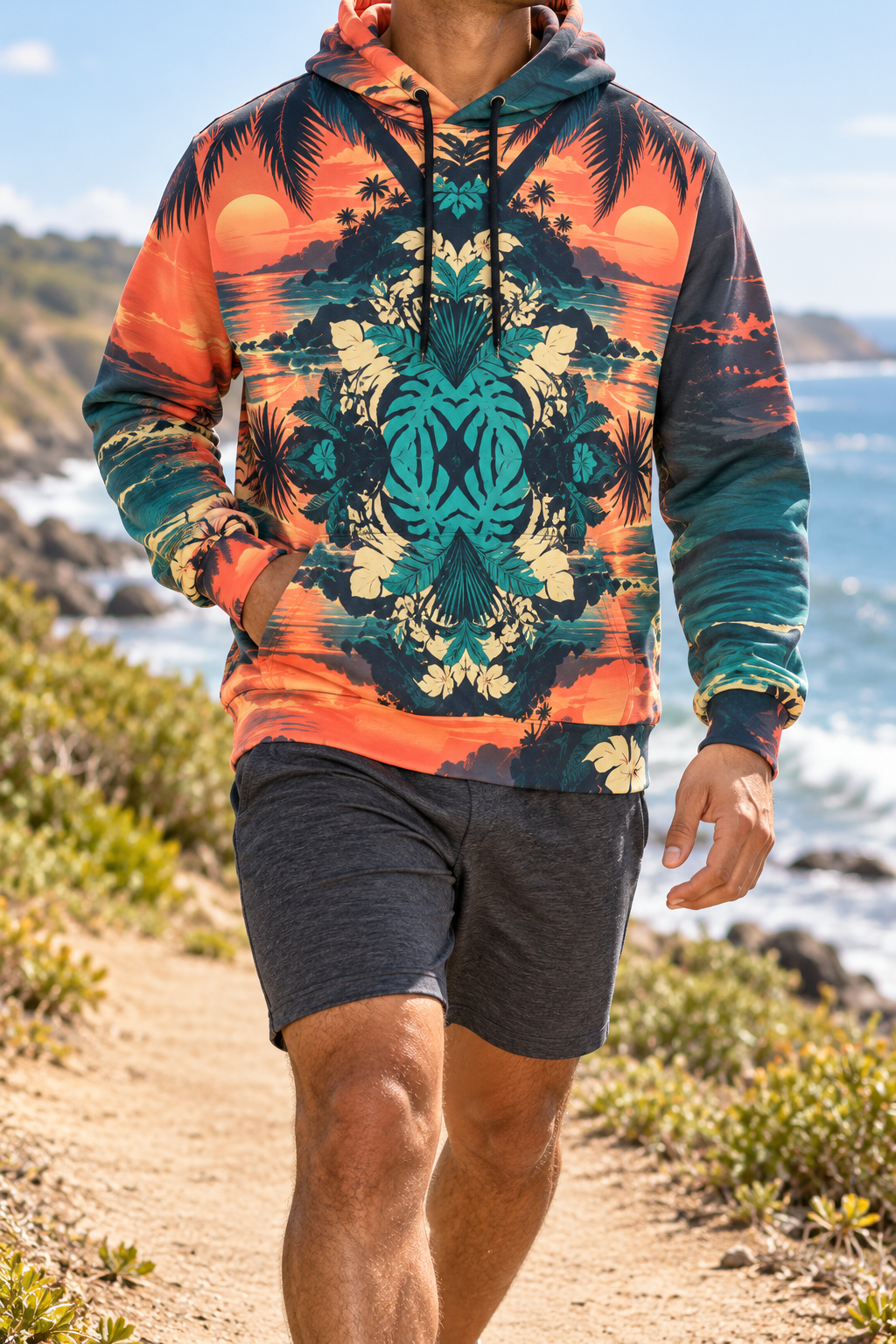 Sunset Totem Fleece Hoodie