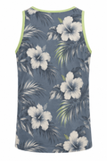 Slate Hibiscus Tank Top — back view