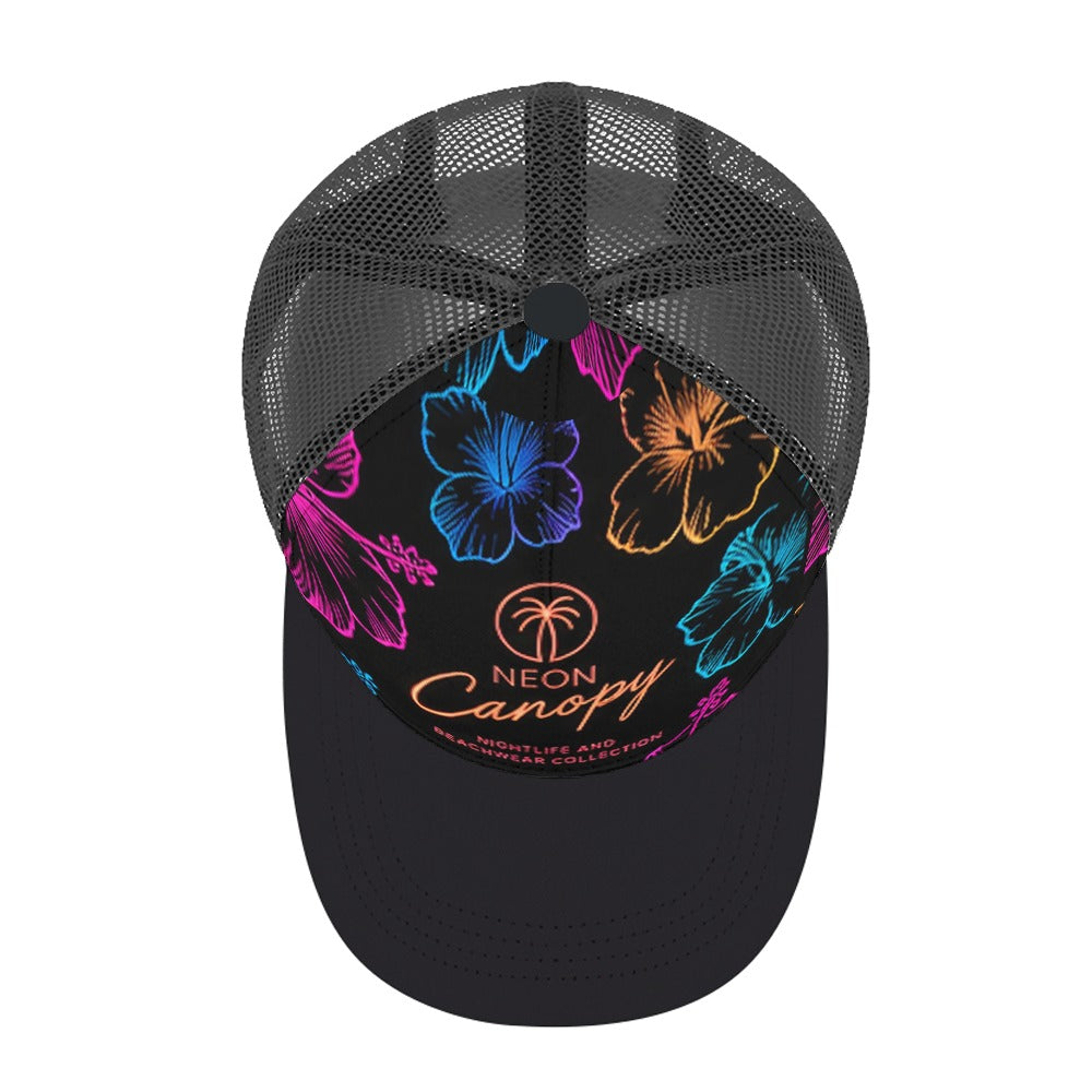 Neon Hibiscus Trucker Hat