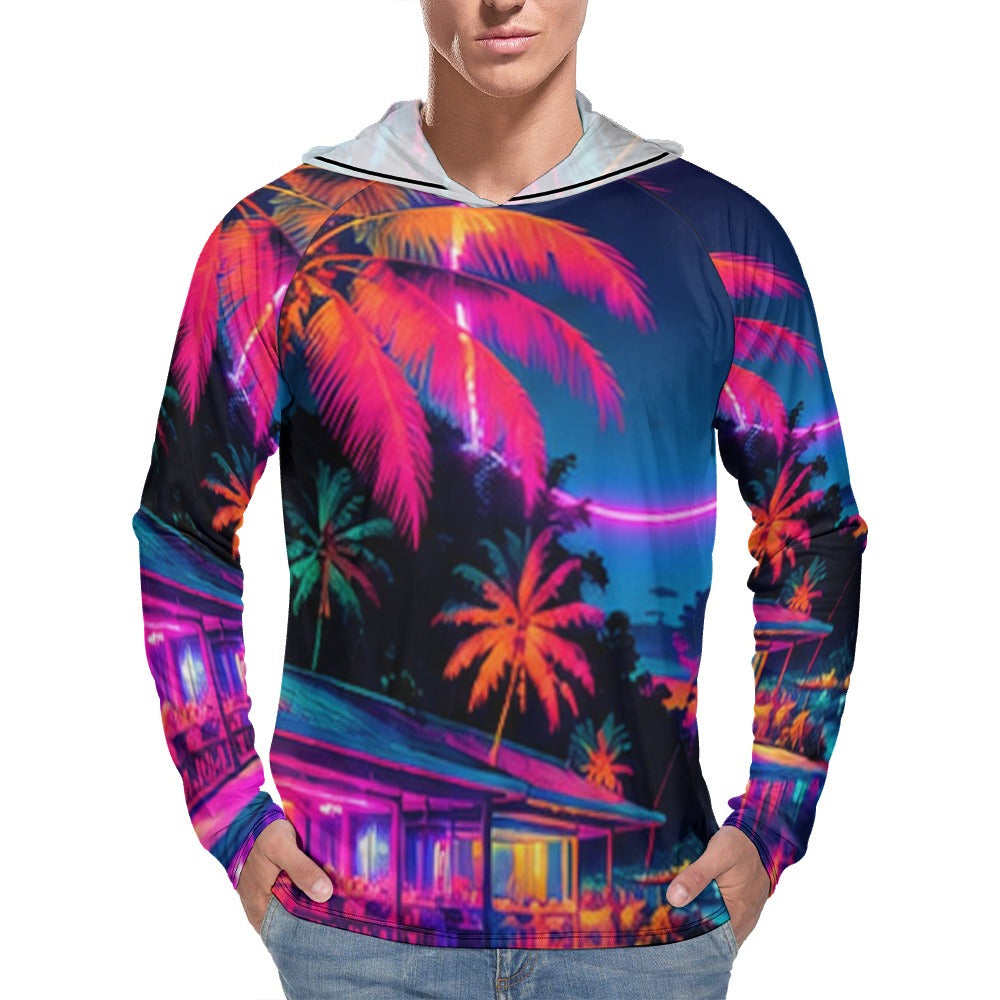 Neon Beach House Sun Hoodie
