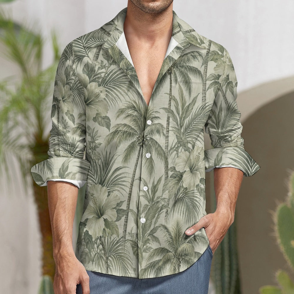 Peach Velvet Casual One Pocket Long Sleeve Shirt