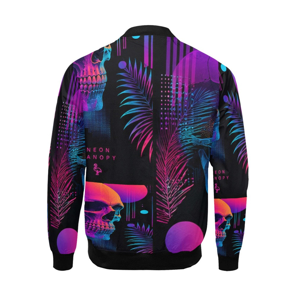 Neon Skull Bomber Jacket
