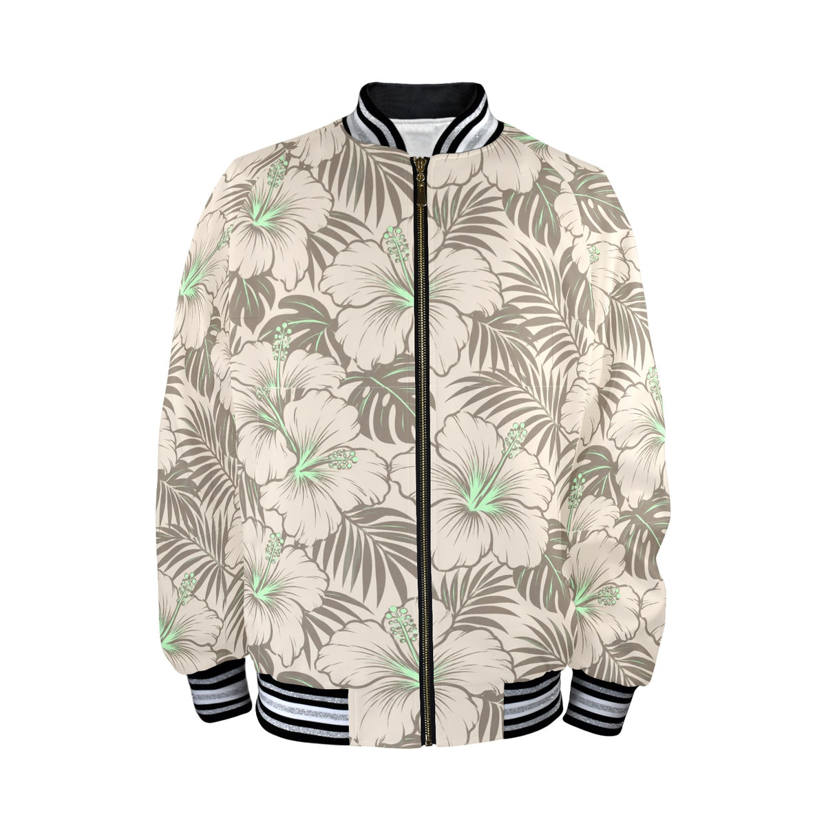 New Men's Striped Trim Bomber Jacket