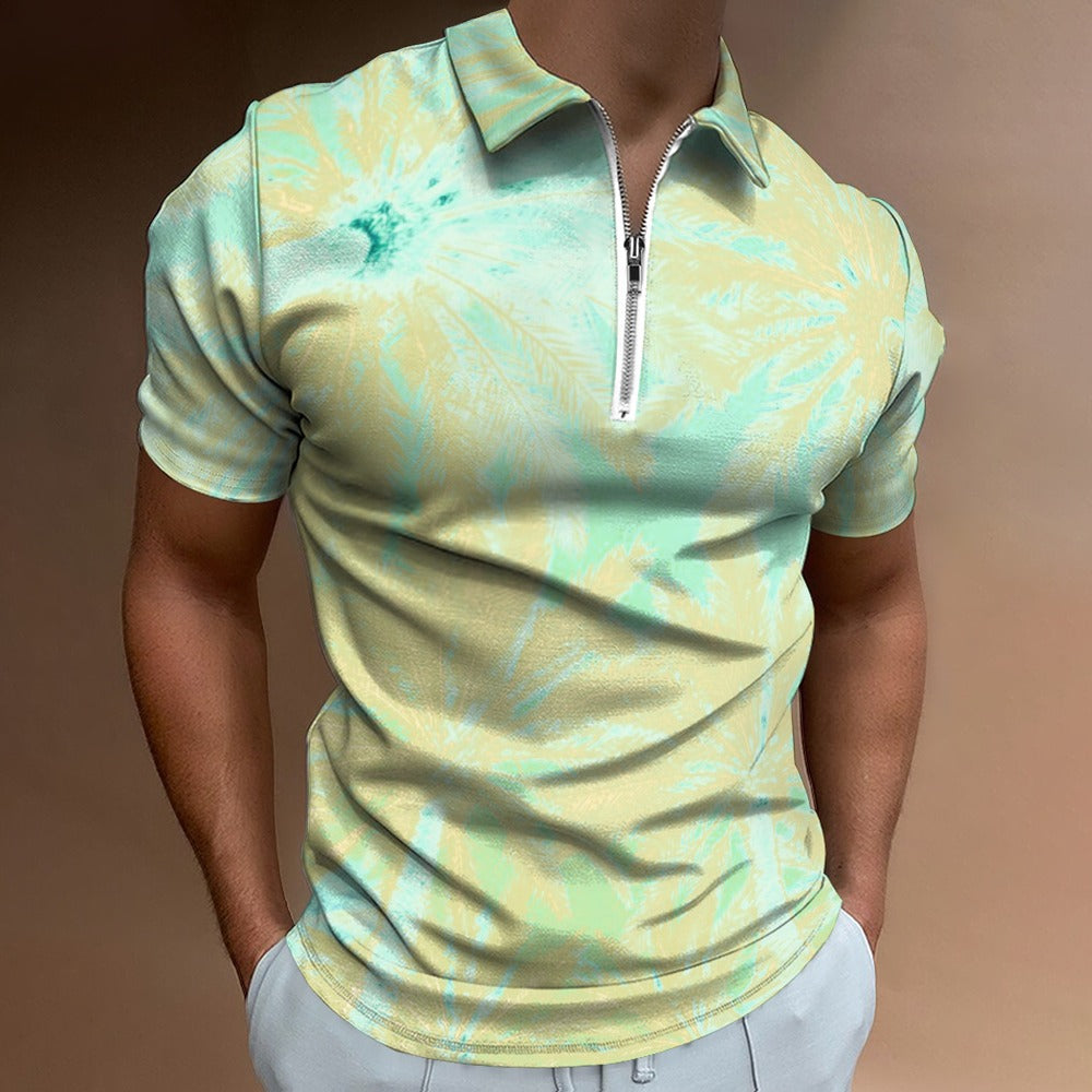 Mint Mirage Zip Polo