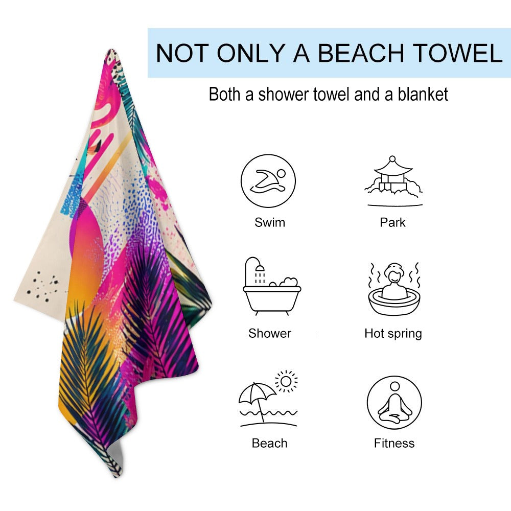 Flamingo Rush Beach Towel