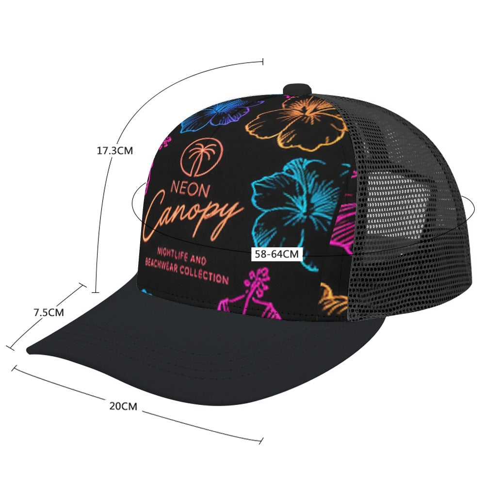 Neon Hibiscus Trucker Hat