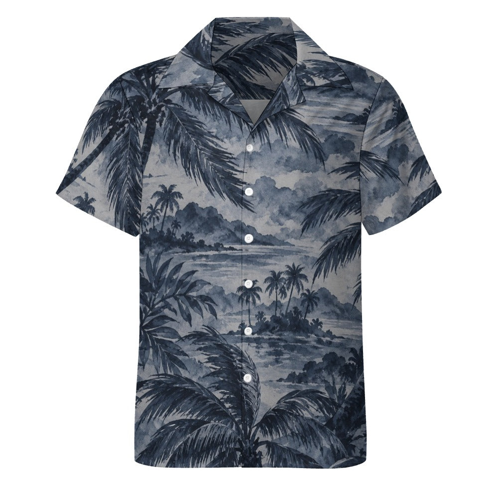 Midnight Palms Cuban Collar Shirt