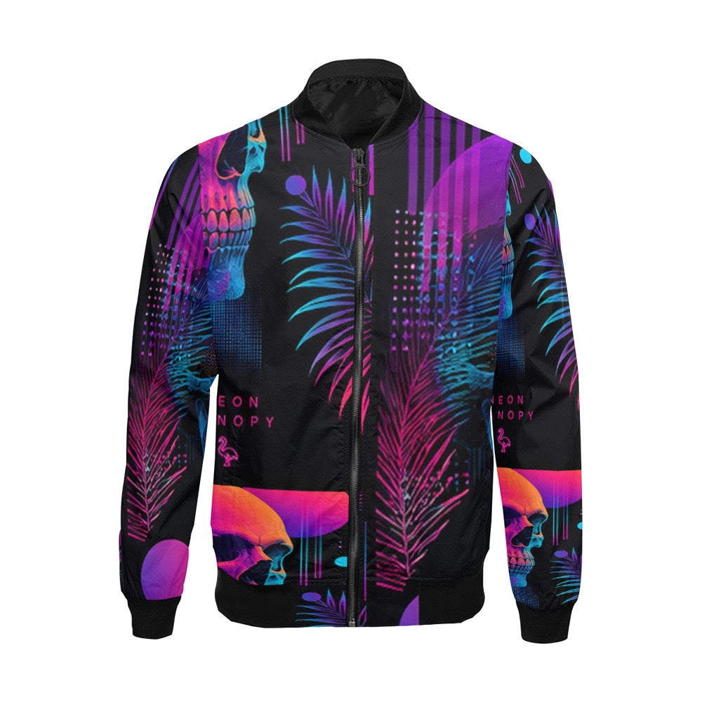 Neon Skull Bomber Jacket