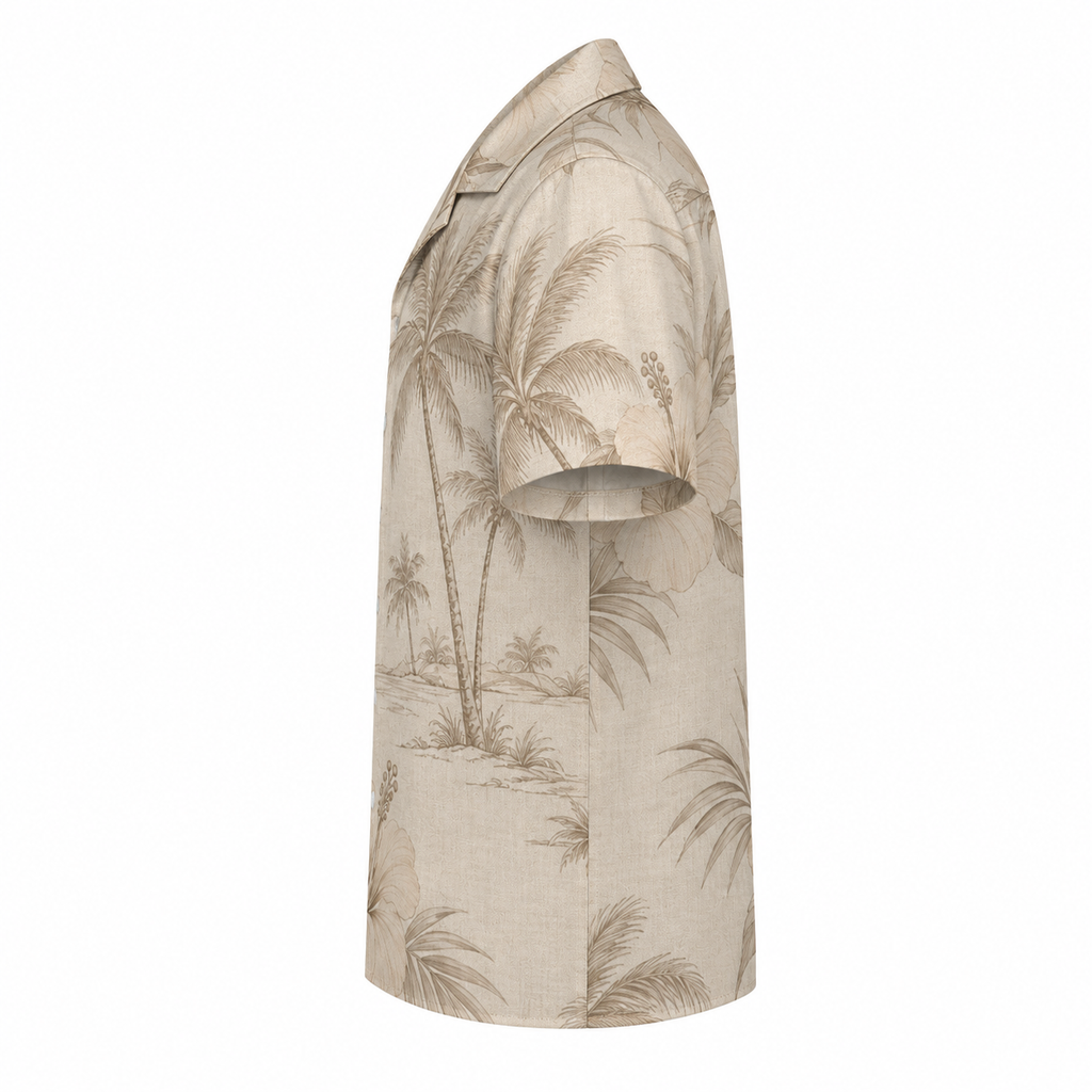 Sandbar Palms Cuban Collar Shirt — side view