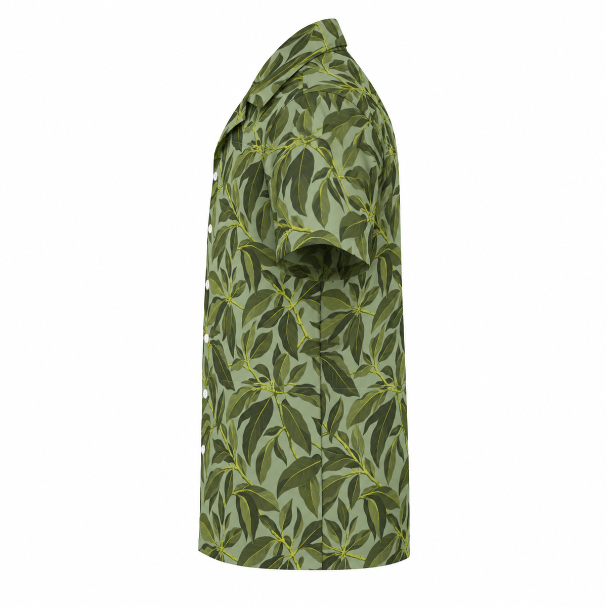 Olive Grove Cuban Collar Shirt — side view