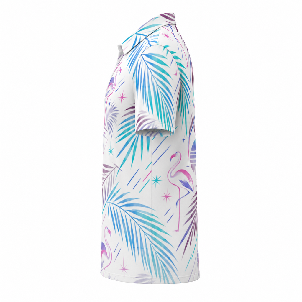 Pastel Flamingo Polo Shirt — side view