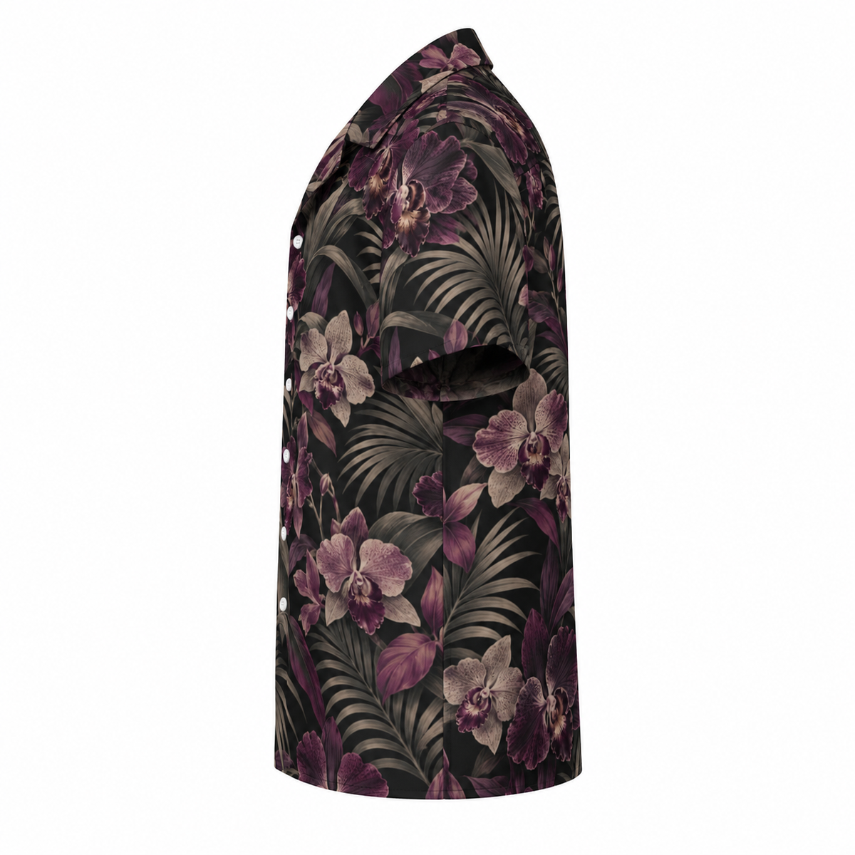 Plum Garden Cuban Collar Shirt — side view